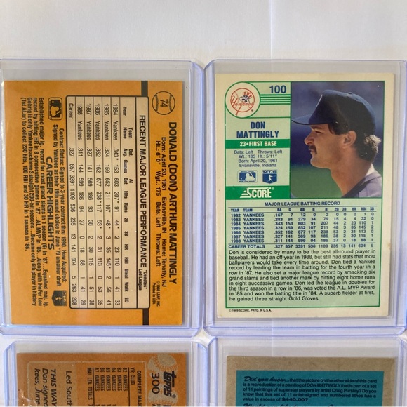 Lot of 9 Vintage 80s-90s Don Mattingly Baseball Cards  New York Yankees - Picture 13 of 16